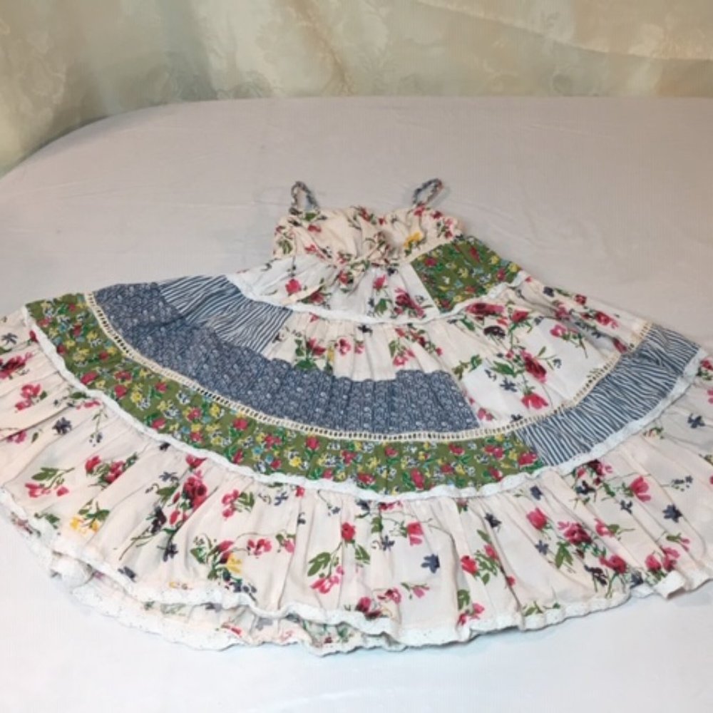 ✨HP✨ Cutey Couture Cotton Floral Patchwork Sundress w/Slip Size2